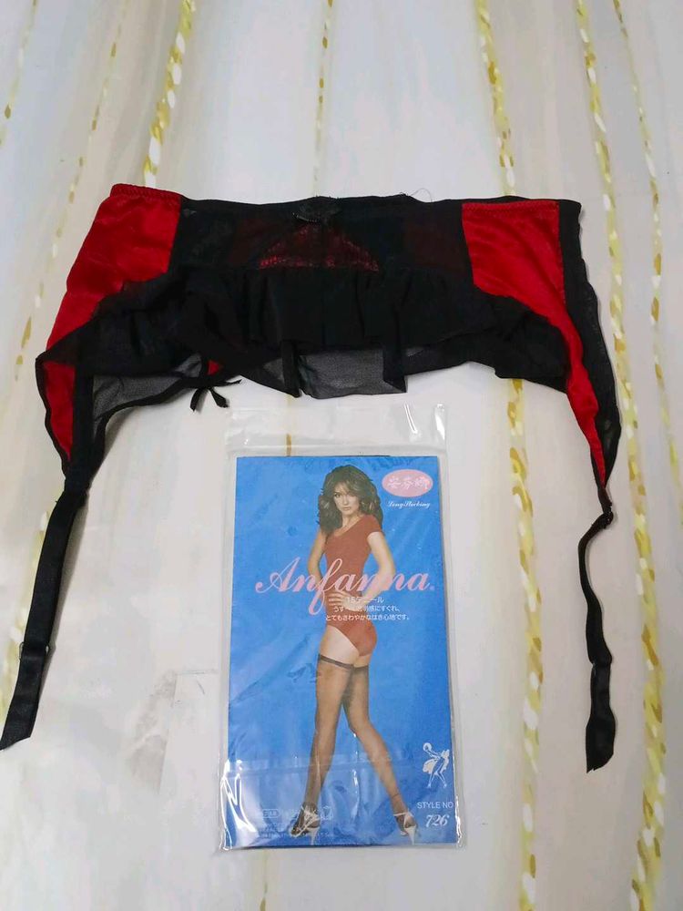 (1026)Vintage Anfanana Lingerie Garter Belt Set