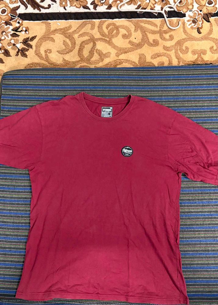 Red Graphic Oversized T-Shirt Men