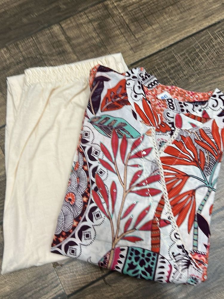 Colorful Patterned Top &amp; Pant Set