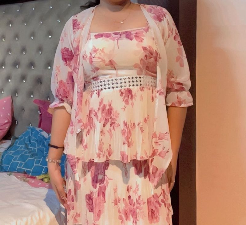 Floral Dress with Shrug