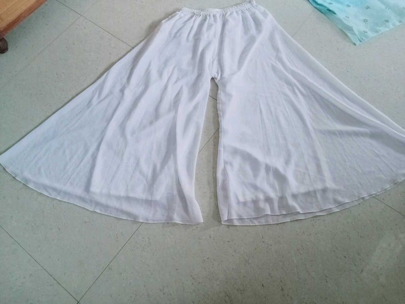 White Wide Leg Flowy Pants