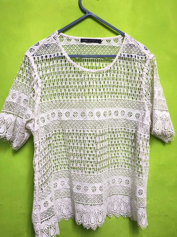 White Crochet Top