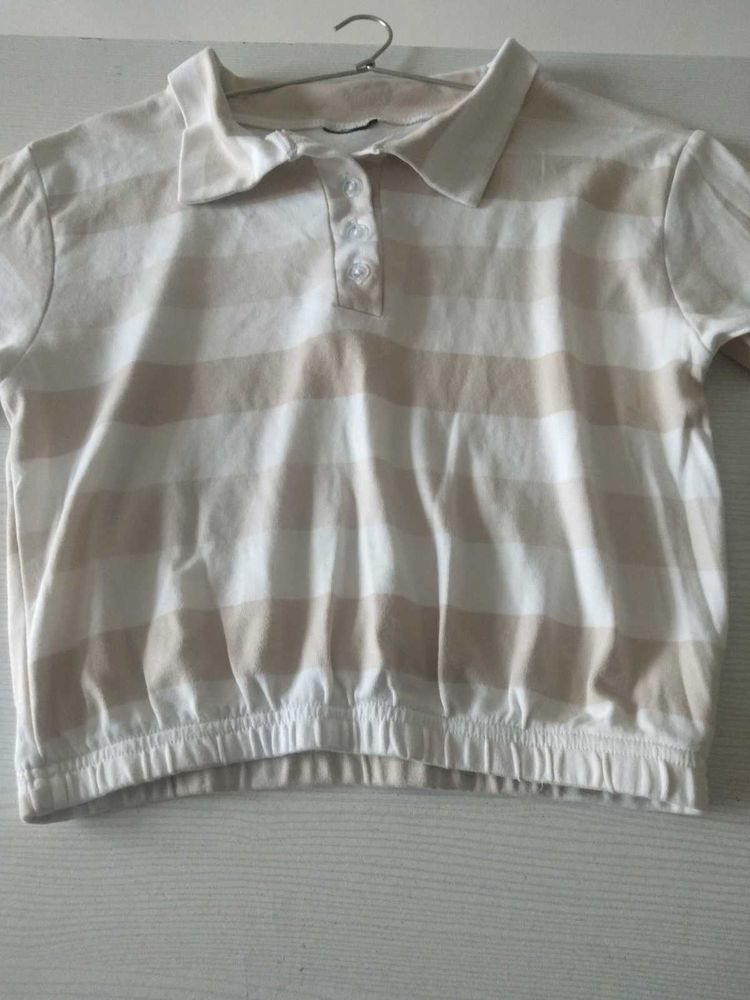 Polo Beige And White T-shirt
