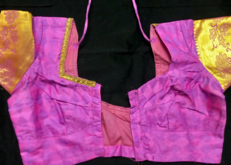 Purple and Pink Stitched Blouse