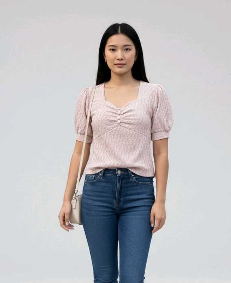 Textured Puff Sleeve Top