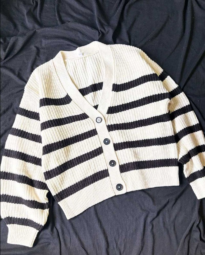 striped cardigan