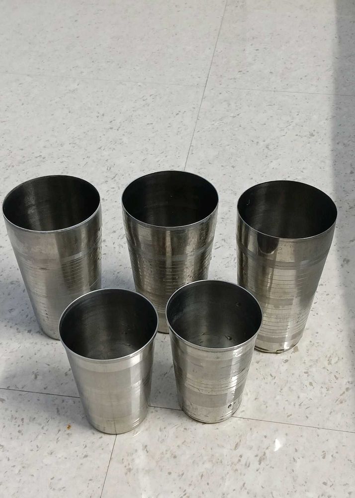 Set of 5 Steel Glasses for All Occasions 🥂✨