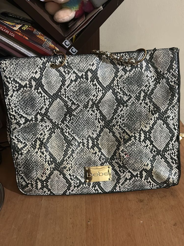 Bebe- Black And White Tote Bag