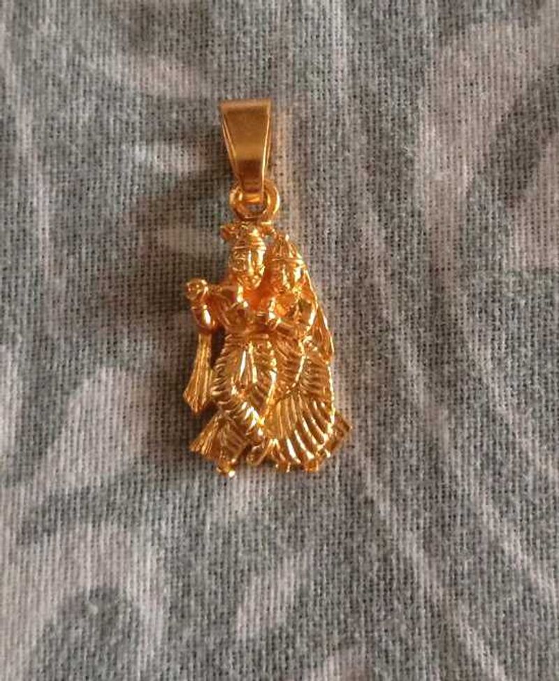 Radha Krishna&#39;s Gold Plated Pendant
