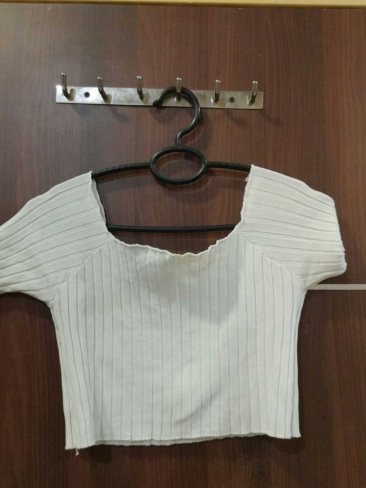 white crop top