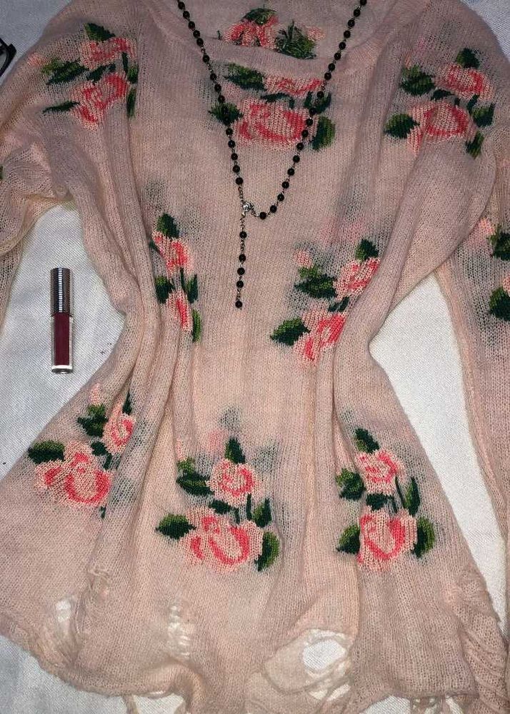 Floral Knit Sweater Vintage winter Dress✨