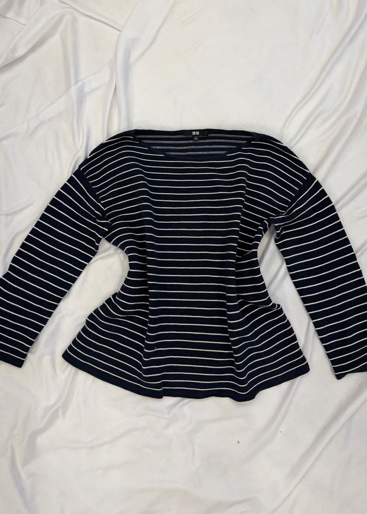 uniqlo Striped Long Sleeve Top