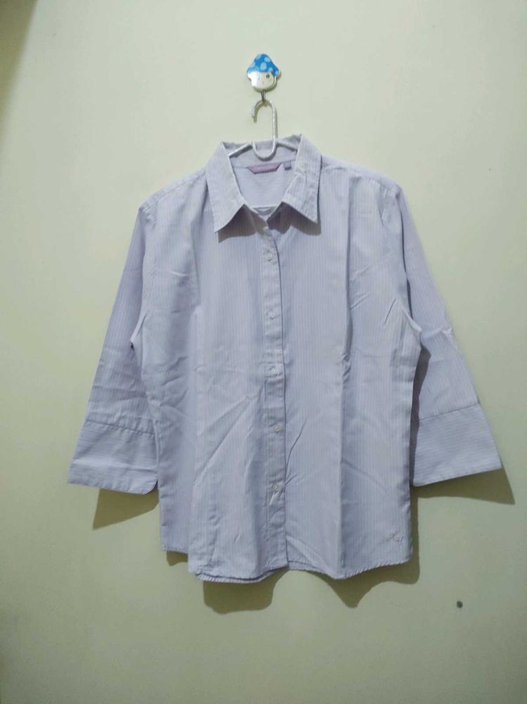Auburn Hill Lavender White Stripe Formal Shirt