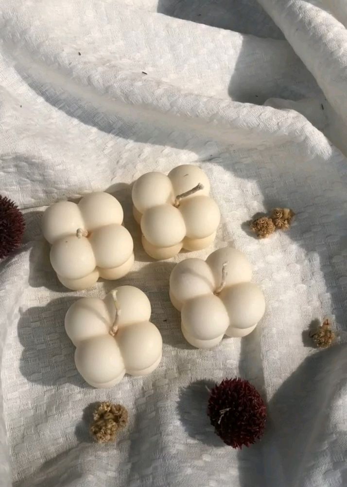 Off White Mini Bubble Candle