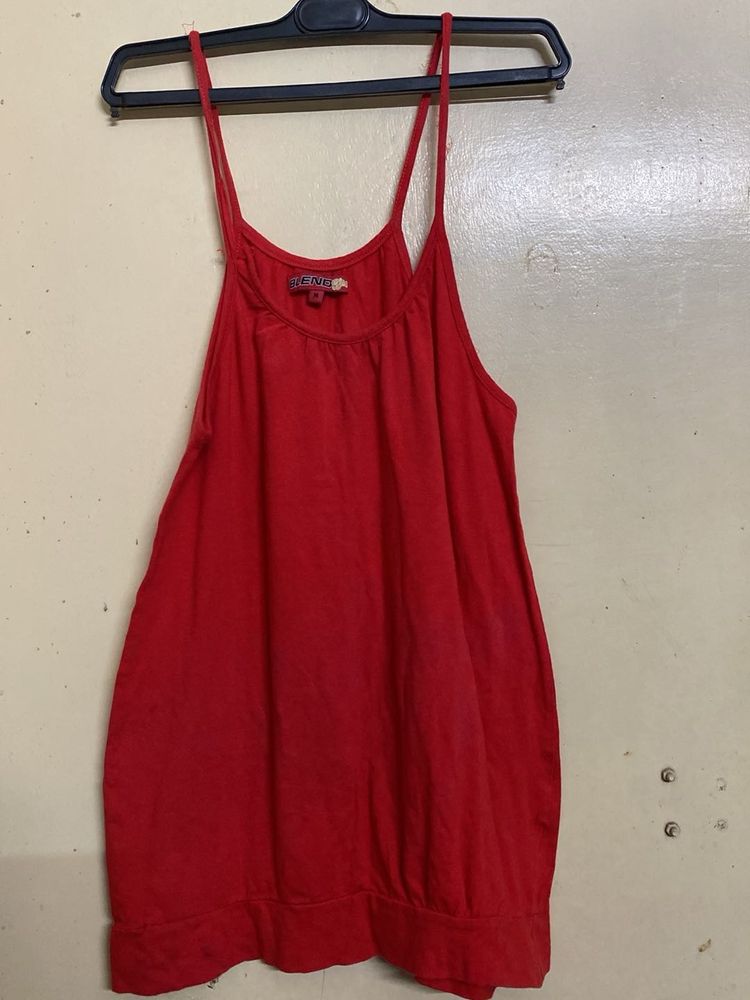 Red Noodle Strap Top