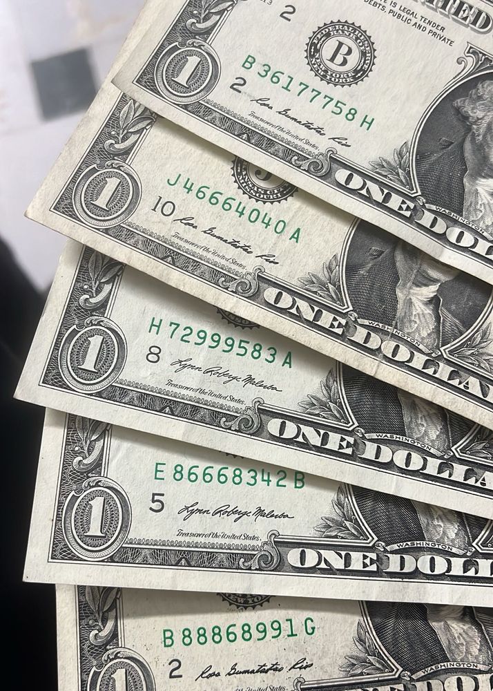 Five US Dollar Bills