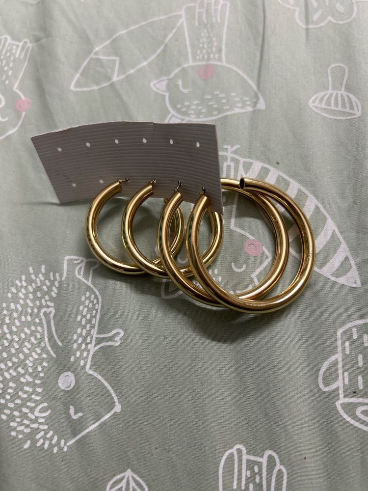 Gold Hoop Earring Set