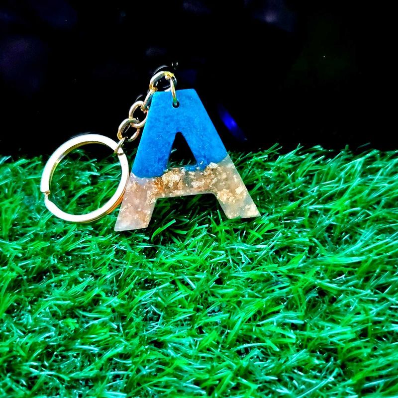 Resin Initial Keychain