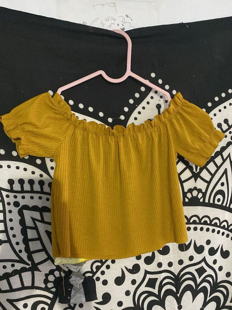 Mustard Yellow Off-Shoulder Top
