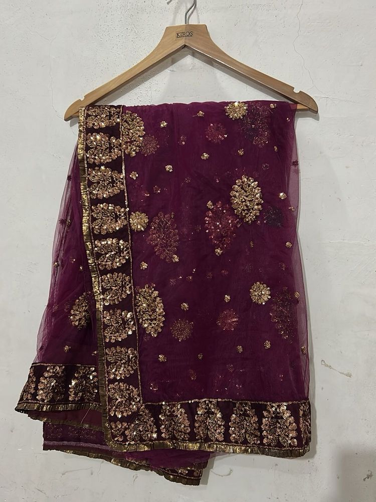 Embroidered saree with blouse and peti coat