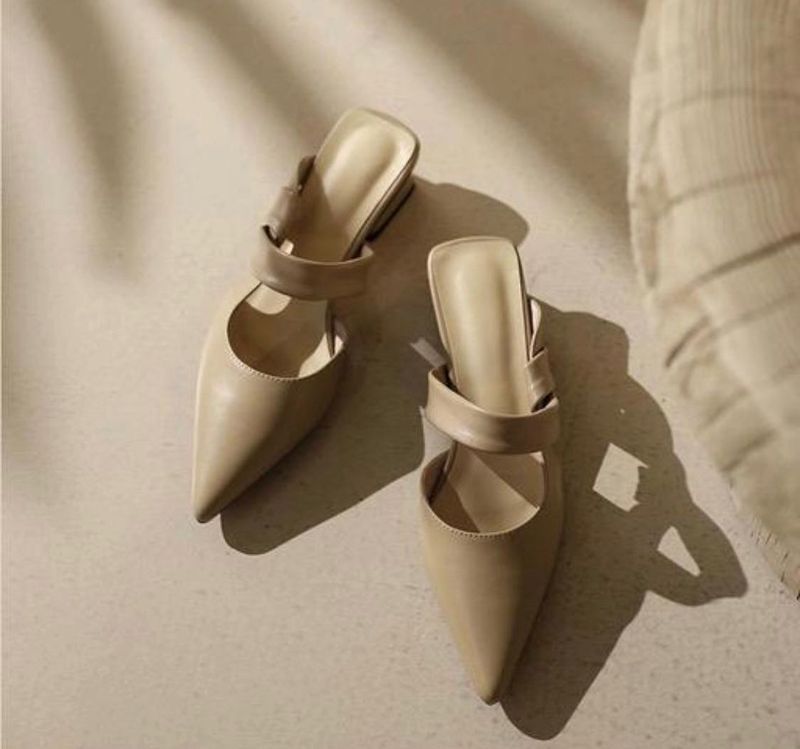 Aesthetic Pointed Tie Block Heels