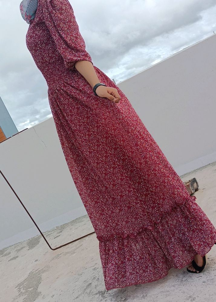 Medium Size, Long Maxi Dress, Stretchable Waist