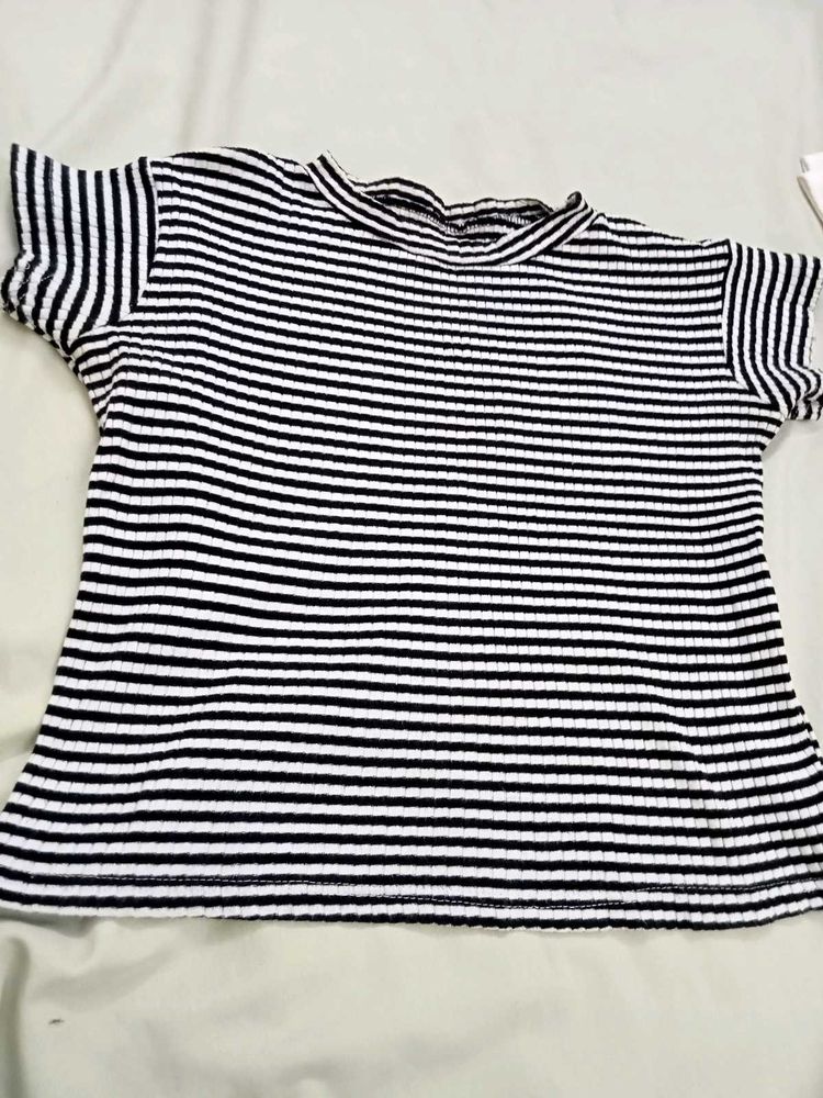 Striped Ribbed T-Shirt