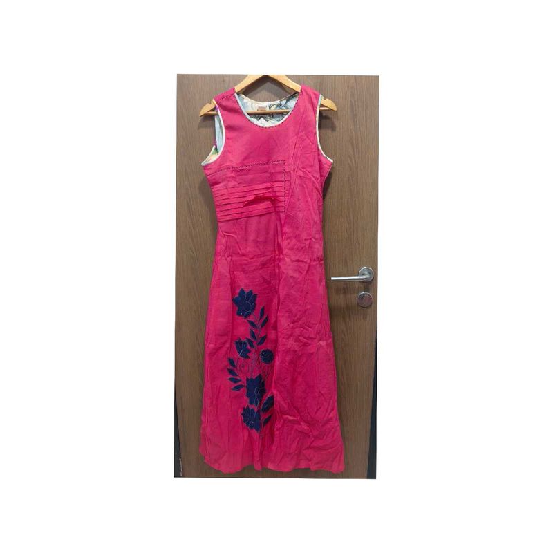 Pink Kurti With Printed Inner
