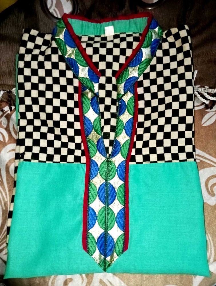 Green Cotton Kurti..