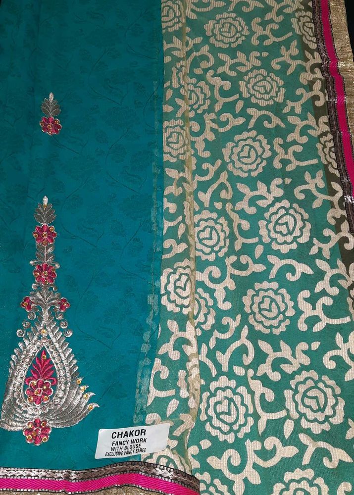 Elegant Teal Saree
