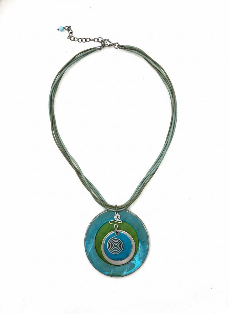 Y2k Boho Pendant Blue Necklace