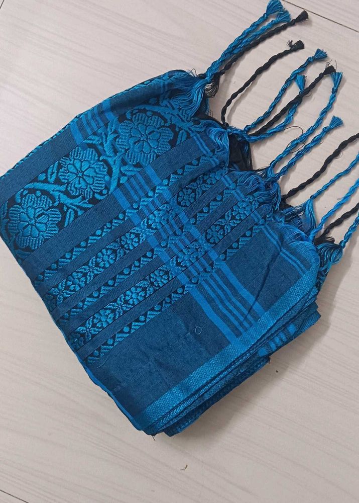 Begumpuri Blue 💙 Black 🖤 Pure Cotton Saree