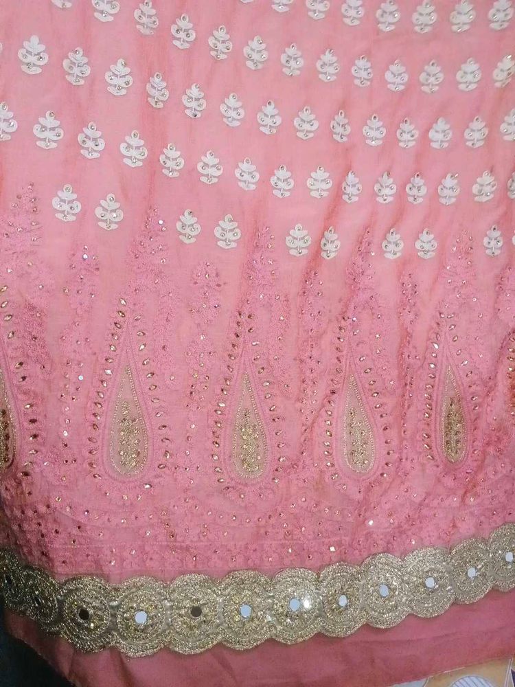 Peach Dress Material