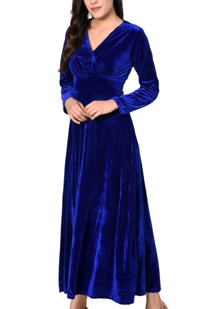 Royal Blue Velvet Gown