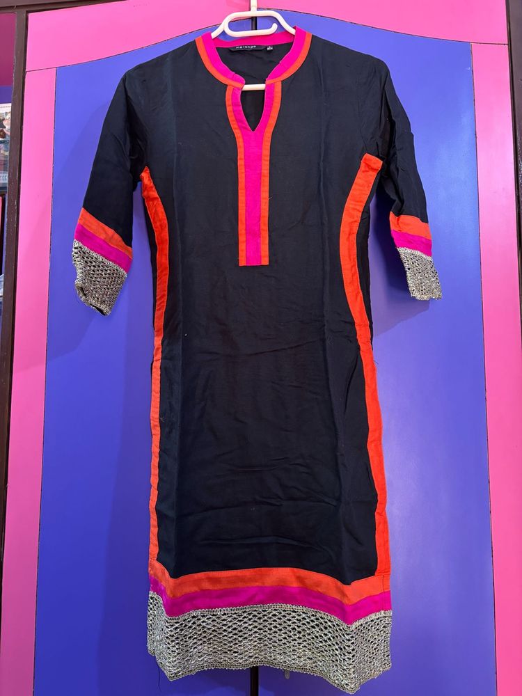 Melange Black Kurta
