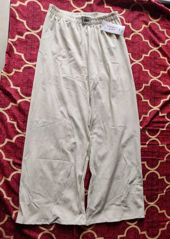Wide Leg Beige Pants