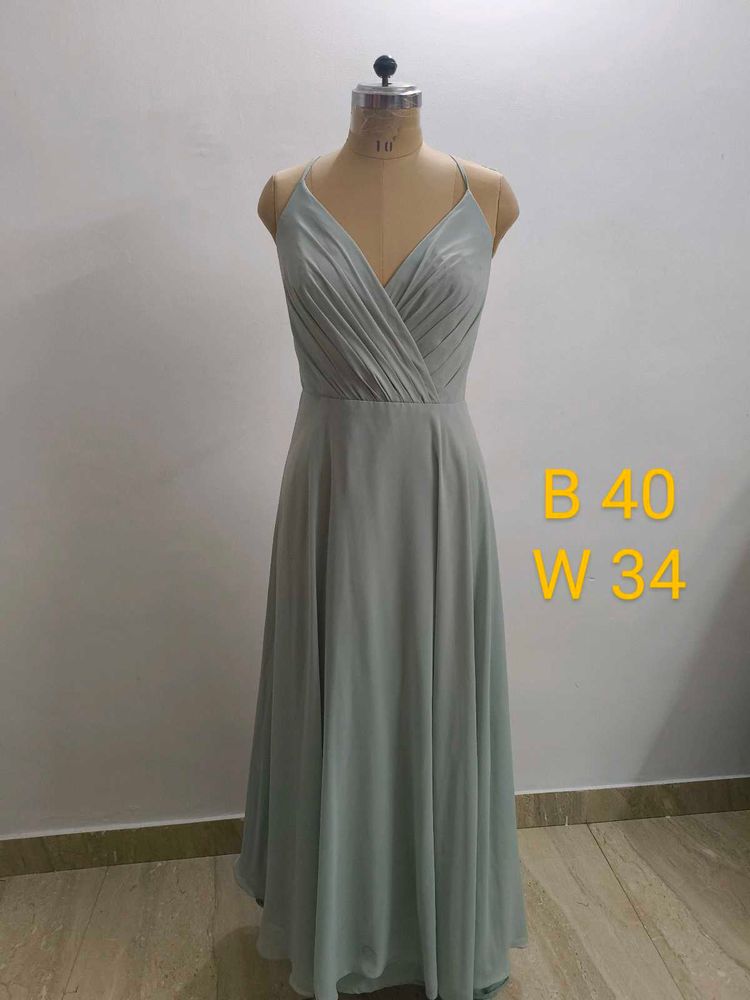 Sage Green Chiffon Gown
