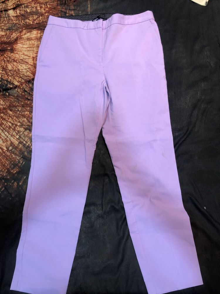 ZARA Lavender Straight Leg Pants