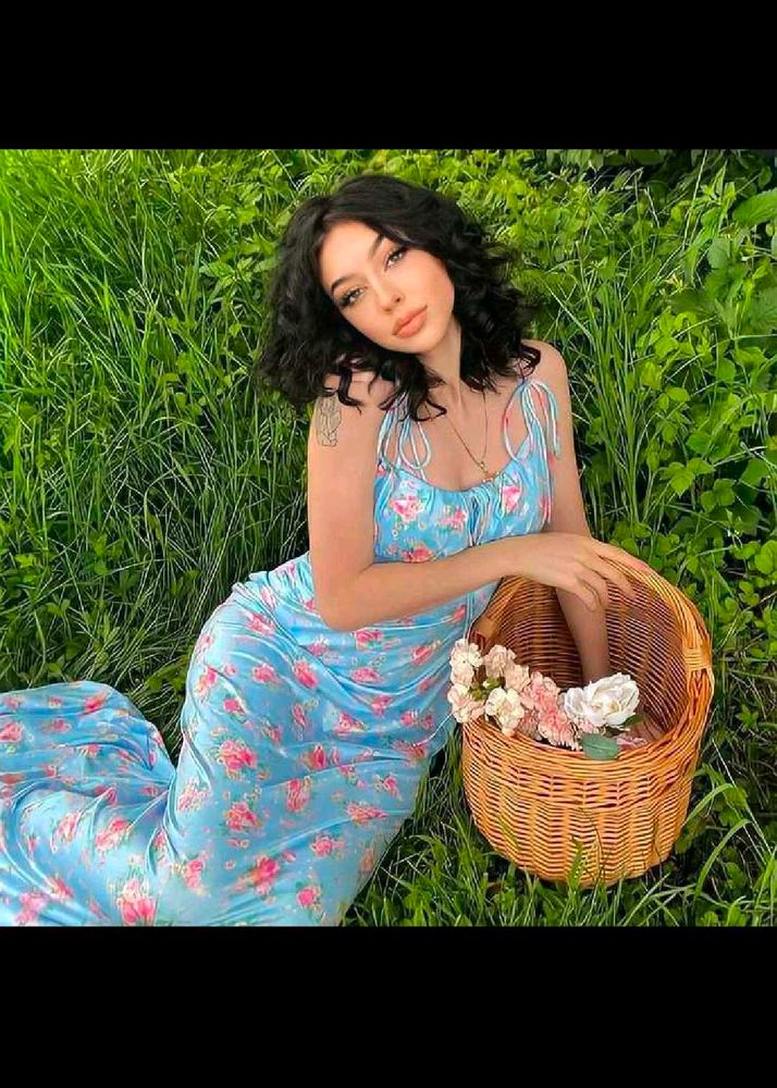Imported Floral Dress🩵