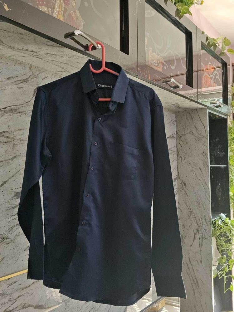 A Party Wear Navy Blue Shirt
