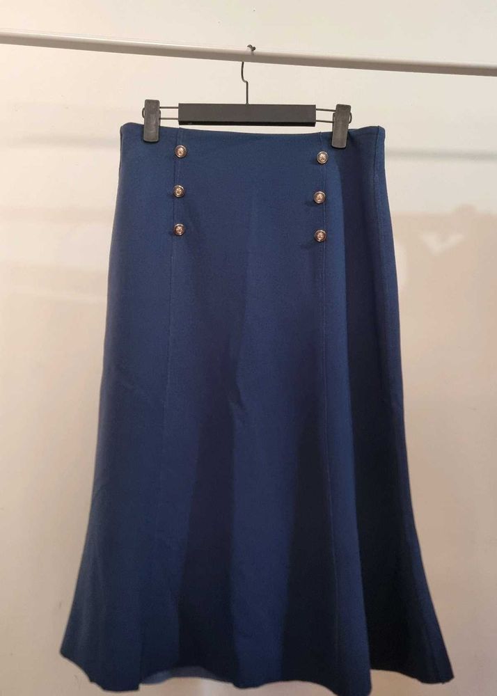 Elegant Blue Midi Skirt