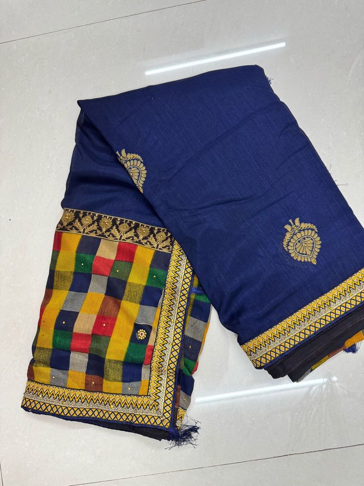 Women Soft Colorful Checkered Saree