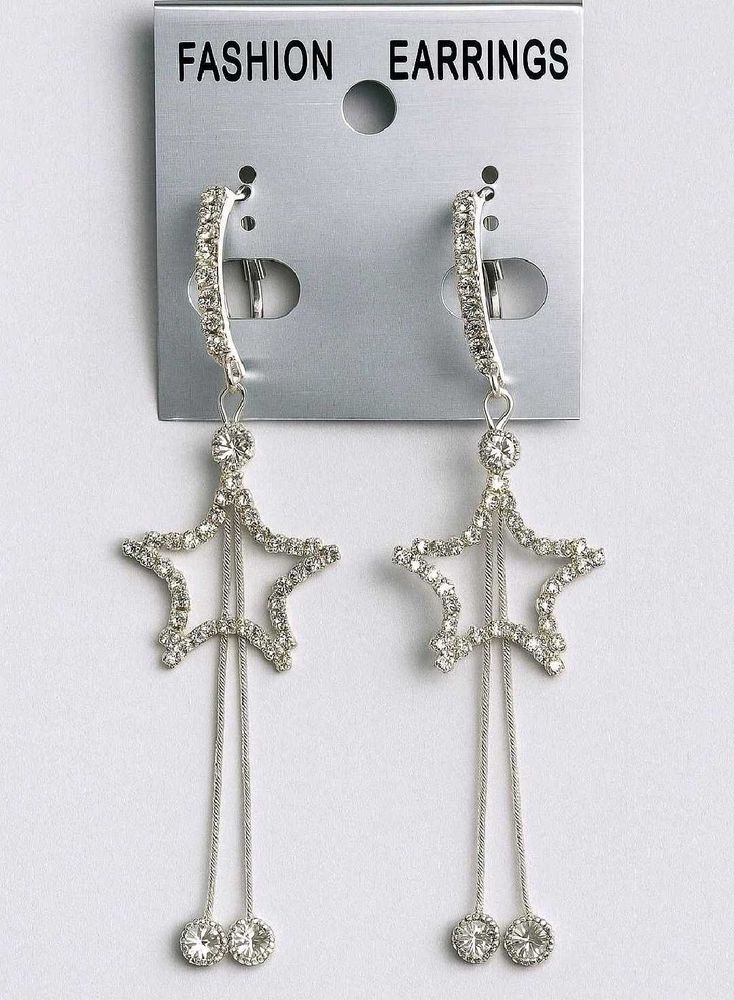 Star Dangle Rhinestone Earrings