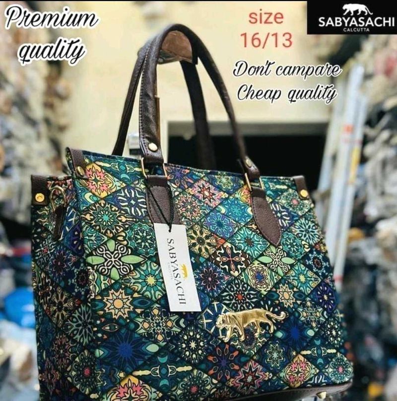 SABYASACHI PU Leather Tote Bag