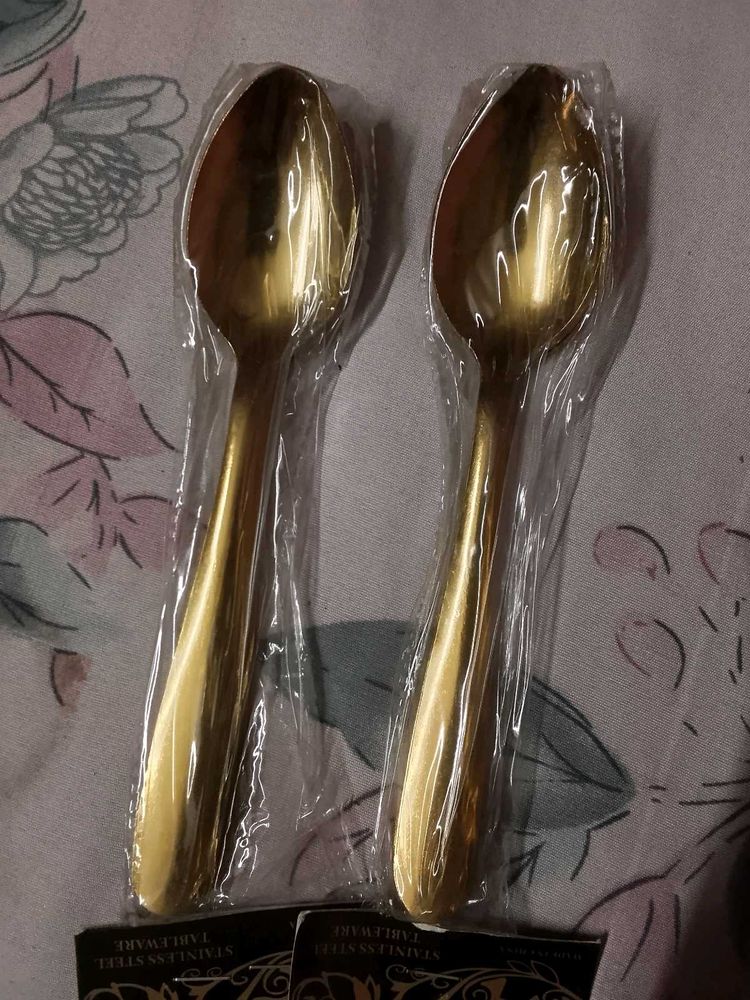 Brand New Premium Golden Spoons