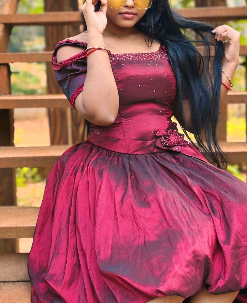 Maroon Party Dress 👗