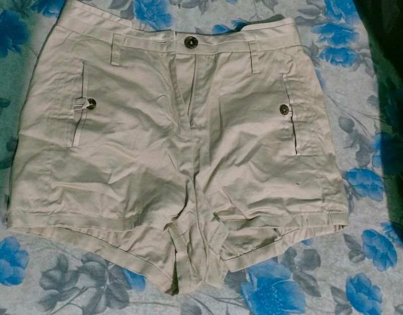 Beige Cargo Shorts