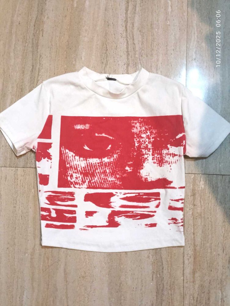 Graphic Print White T-shirt