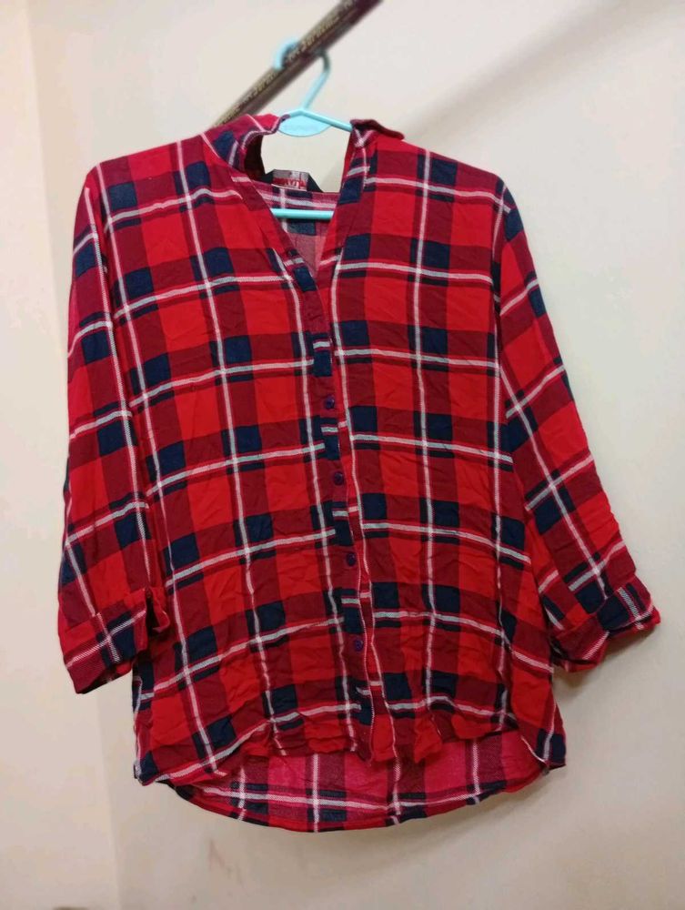 Red Plaid Flannel Shirt