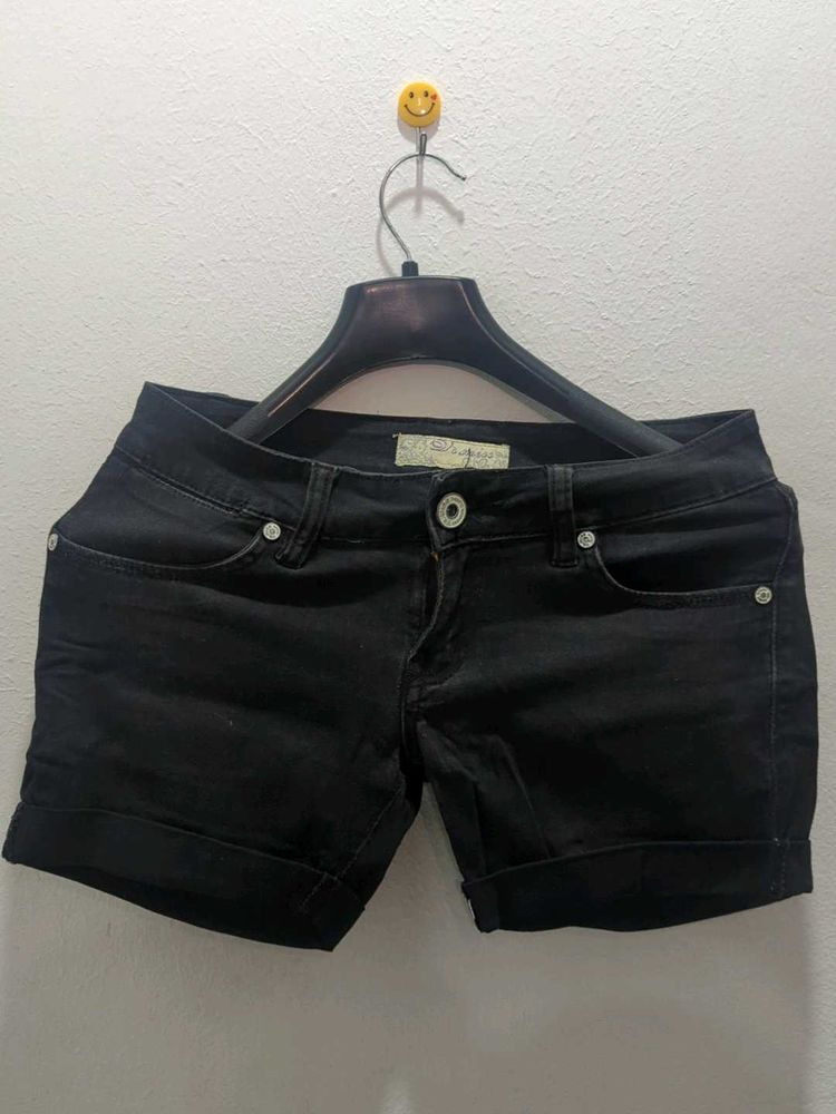 Black Denim Shorts